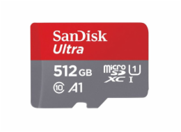 SanDisk MicroSDXC karta 512GB Ultra (120 MB/s, A1 Class 10 UHS-I, Android) + adaptér 45017017