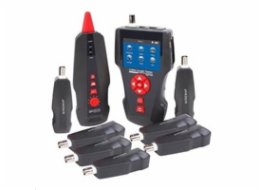 LAN Cable Tester TLCD88 s LCD, koax, Cat3/Cat5E/Cat6, UTP/STP, USB, PoE, ping, sonda, 8x protismyčka