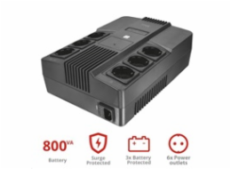 TRUST Záložní zdroj Maxxon 800VA UPS with 6 standard wall power outlets