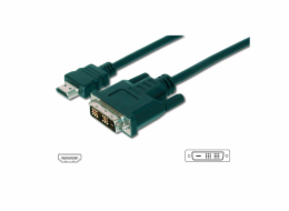 Digitus Adaptérový kabel HDMI, typ A-DVI (18 + 1) M / M, 5,0 m, Full HD, bl