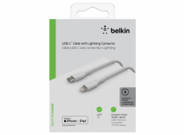 Belkin Lightning/USB-C kabel 2m opletený, mfi cert., bílý