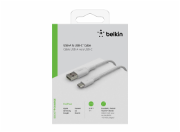 Belkin USB-C/USB-A kabel 1m opletený, bílý CAB002bt1MWH