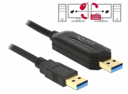 Delock kabel Data Link + KM Switch USB 3.0 Typ A samec > USB 3.0 Typ A samec 1.5 m 