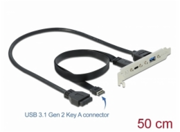 DeLOCK kryt slotu USB 3.2 Gen 2, klíč A samec + 19 pin > USB-C + USB-A samice