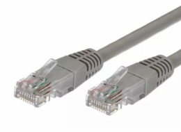 Cat.6A RJ45 UTP měděný patch cord kabel, 2m. šedá