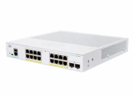 Cisco switch CBS250-16P-2G (16xGbE,2xSFP,16xPoE+,120W,fanless)