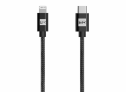 ER POWER kabel USB-C/Lightning 120cm černý