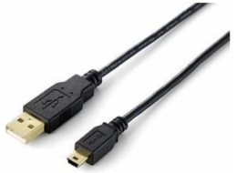 Equip USB-A - miniUSB USB kabel 3 m černý (128225)