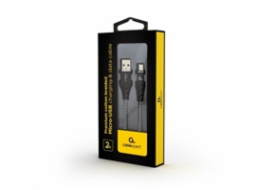 GEMBIRD Kabel USB 2.0 AM na MicroUSB (AM/BM), 2m, opletený, černo-bílý, blister, PREMIUM QUALITY