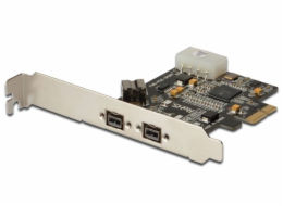 Firewire karta/řadič (800) PCI Exp., 2xExt. 1xInt. IEEE1394b 9pin, nízký profil, čipset: XIO2213B