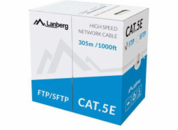 Lanberg FTP instalační kabel, Cat.5e, pevný, CCA, 305 m, šedý (LCF5-10CC-0305-S)