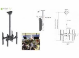 TECHLY 020645 Dual sided ceiling mount for 2x TV LED/LCD/PDP 32-55 90kg adjustable