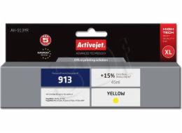 Activejet Ink Cartridge AH-913YR for HP Printer  Compatible with HP 913 F6T79AE;  Premium;  45 ml;  yellow. Prints 15% more.