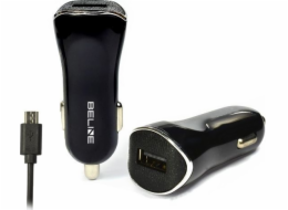 Nabíječka Beline USB nabíječka do auta + microUSB 1A černá-Beli0002