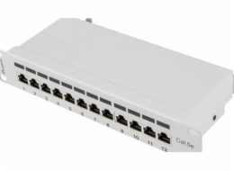 Patch Panel 12 Port 1U 10 cali kategoria 5e ekranowany szary 