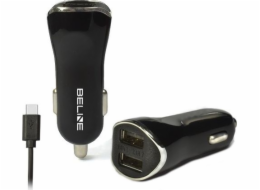 Beline 2xUSB + USB-C 2.1A nabíječka černá / černá