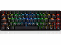 Modecom VOLCANO LANPARTY RGB BT bezdrátová mechanická herní klávesnice (Gateron Yellow), Bluetooth, US layout, černá