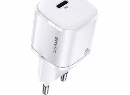 Usams nabíječka USAMS Load. síť. 1xUSB-C T36 mini 20W (pouze hlava) PD3.0 Fast Charging bílá / bílá CC124TC02 (US-CC124)