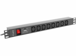 Lanberg Rack PDU 19 1U 16A 8X IEC C13 2M Černá C20 (PDU-08I-0200-C20-BK)