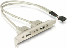 DeLOCK kryt slotu USB 2.0, 10pin header > 2x zásuvka USB-A