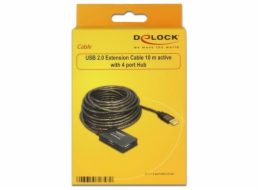 Delock USB 2.0 prodlužovací kabel 10 m aktivní s hubem 4 porty