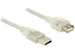 Lanberg CA-USBE-12CC-0018-TR USB kabel 1,8 m USB 2.0 USB A Průhledná