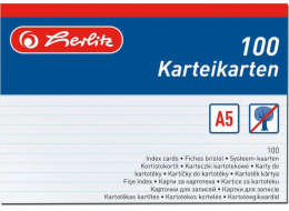 HERLITZ Papirové indexové kartičky A5 Herlitz 01150507