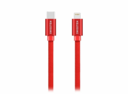 Swissten Datový Kabel Textile USB-C / Lightning 1,2 M Červený