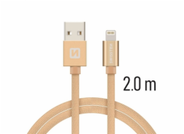 Swissten Datový Kabel Textile Usb / Lightning 2,0 M Zlatý