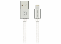 Swissten Datový Kabel Textile Usb / Lightning 2,0 M Stříbrný