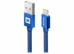 Swissten Datový Kabel Textile Usb / Lightning 1,2 M Modrý