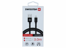 Swissten Datový Kabel Textile Usb / Lightning 3,0 M Černý