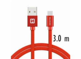 Swissten Datový Kabel Textile Usb / Usb-C 3,0 M Červený