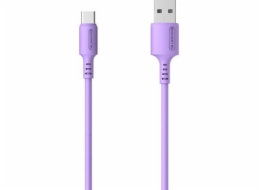 USB TYPE-C 3A CABLE VIOLET SOMOSTEL 3100mAh QUICK CHARGER 1.2M POWERLINE USB-C SMS-BP06 MACARON - 10000+ BENDING STRENGTH