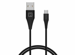 Data kabel SWISSTEN microUSB (9mm) 1,5m, černá