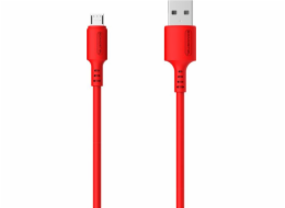 USB CABLE MICRO 3A RED SOMOSTEL 3100mAh QUICK CHARGER 1.2M POWERLINE SMS-BP06 MACARON - 10000+ BENDING STRENGTH