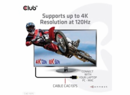 Club3D Ultra Rychlý HDMI Certifikovaný, 4K120Hz 8K60Hz 48Gbps M/M 5m/16.4ft, 28 AWG