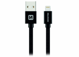 Swissten Datový Kabel Textile Usb / Lightning 0,2 M Černý