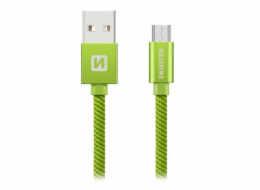 Swissten Datový Kabel Textile Usb / Micro Usb 1,2 M Zelený