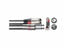 Stagg STC3PXM, kabel dvojitý 2x JACK/2x XLR zástrčka, 3 m