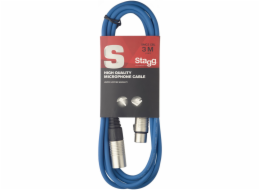 Stagg SMC3 CBL, mikrofonní kabel XLR/XLR, 3m, modrý