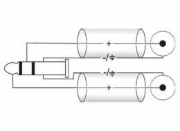 Kabel SKCW-5 Jack 3,5 stereo rohový - 2x RCA, 0,5m