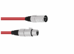 Kabel mikrofonní XLR-XLR 3pin, délka 5m, červený