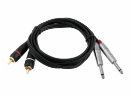 OMNITRONIC Adaptační kabel 2xJack/2xRCA 6m bk