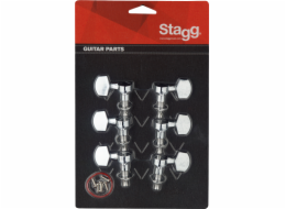 Stagg KG371CR,  ladící mechanika 3+3 pro elektrickou/akustickou kytaru, chromovaná