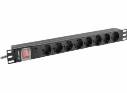 LANBERG POWER STRIP PDU RACK 19 (1U 16A 8X Shuko 2m)