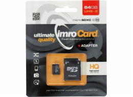 IMRO MICROSD10/64G UHS-3 ADP memory card 64 GB MicroSDHC UHS-III Class 10