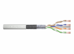 DIGITUS Patch kabel CAT 6 SF-UTP, surová délka 100 m, papírová krabička, AWG 26/7, LSZH, simplex, barva šedá