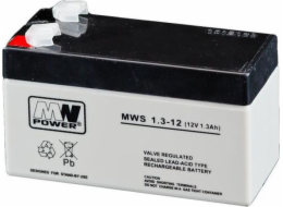 MPL MW POWER MWS 1.3-12 UPS battery Lead-acid accumulator AGM Maintenance-free 12 V 1 3 Ah Black Grey