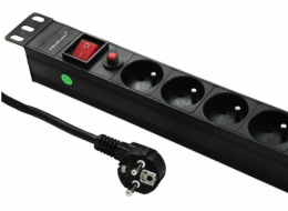 Qoltec Power strip 19, 16A, 1U, PDU, 8xSCHUKO, 2m (53996)